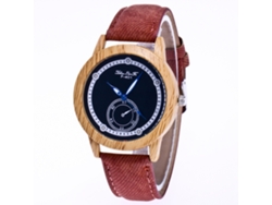 Reloj De Pulsera De Cuarzo Con Correa De Lona, Estilo Unisex, Esfera Redonda Sencilla, Zhoulianfa (marrón)
