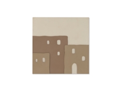 Cuadro Mdf Relieve Casas Marron Claro 80x6x80cm