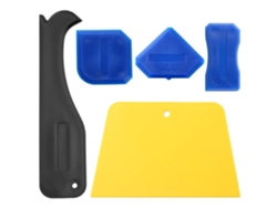 Kit de herramientas de 5 piezas para aplicar y retirar sellador plástico en molduras, juntas y reparaciones de silicona.