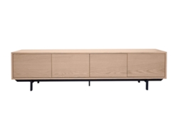 Mueble de televisión acabado en madera de roble y metal negro L200 cm MANNY MILIBOO