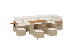 Maison Exclusive - Conjunto De Sofás De Jardín Con Cojín 12 Pcs Beige Y Crema