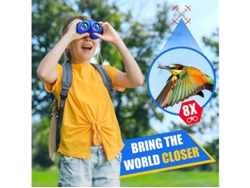 Binoculares para niños, compactos, de alta resolución y resistentes a golpes, azules, Bestvite