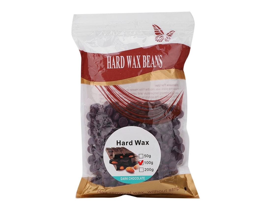 100 g de perlas de cera dura para depilación con calor, depilación corporal, piernas, axilas, chocolate.