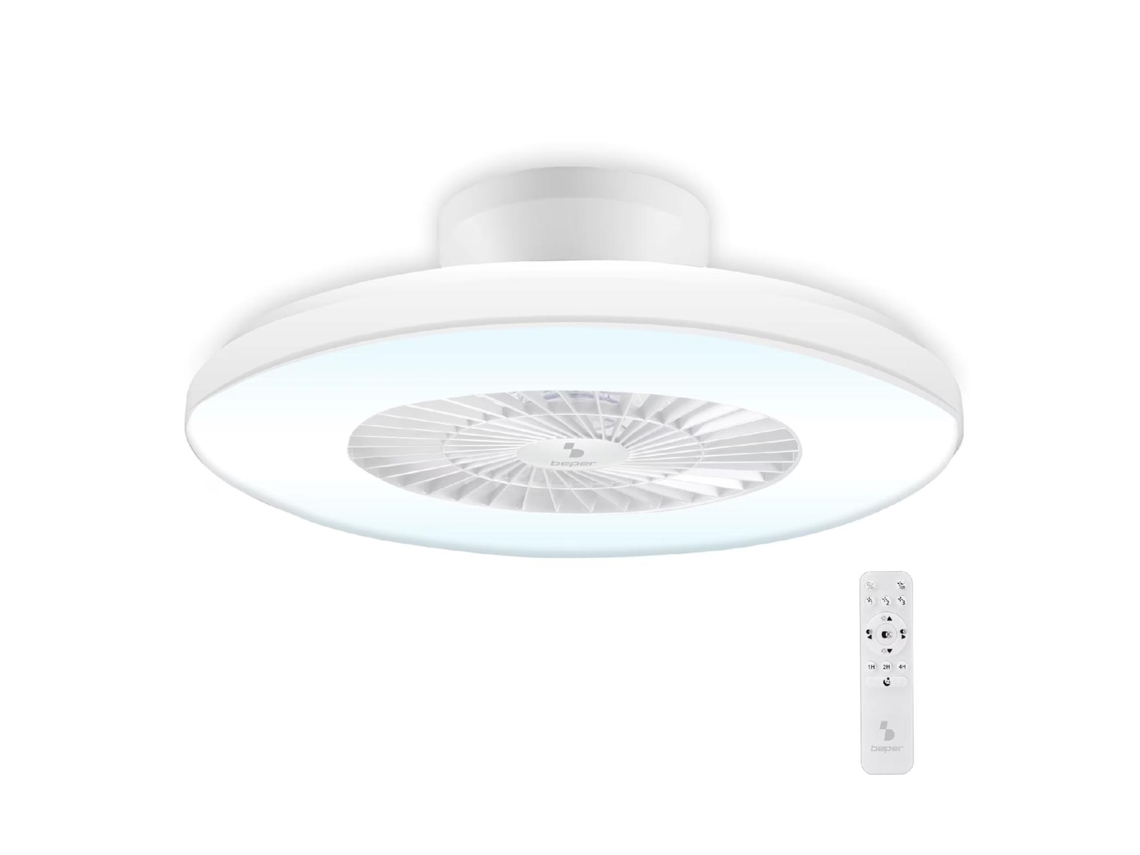 Ventilador de techo con luces LED en 3 colores.
