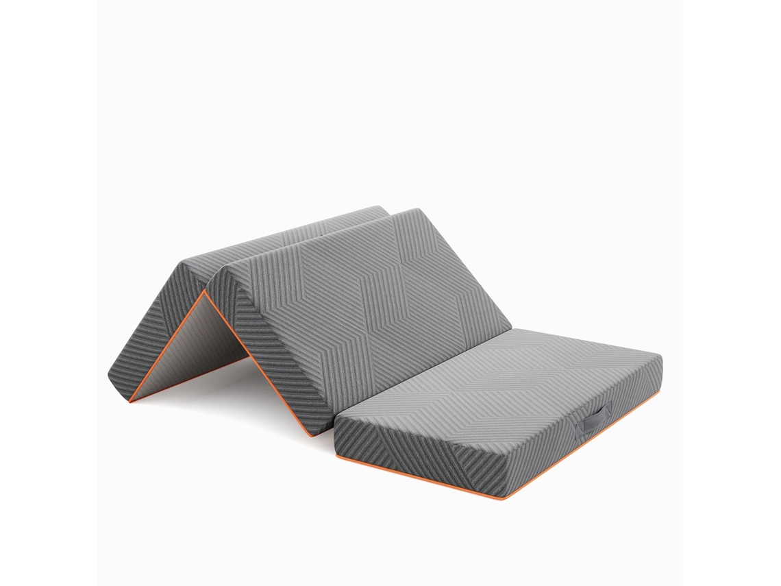Colchón plegable 90x190x15 cm con espuma viscoelástica de gel y funda Oeko Tex con bolsa de transporte. Ideal para cama individual extra y invitados. Vesgantti