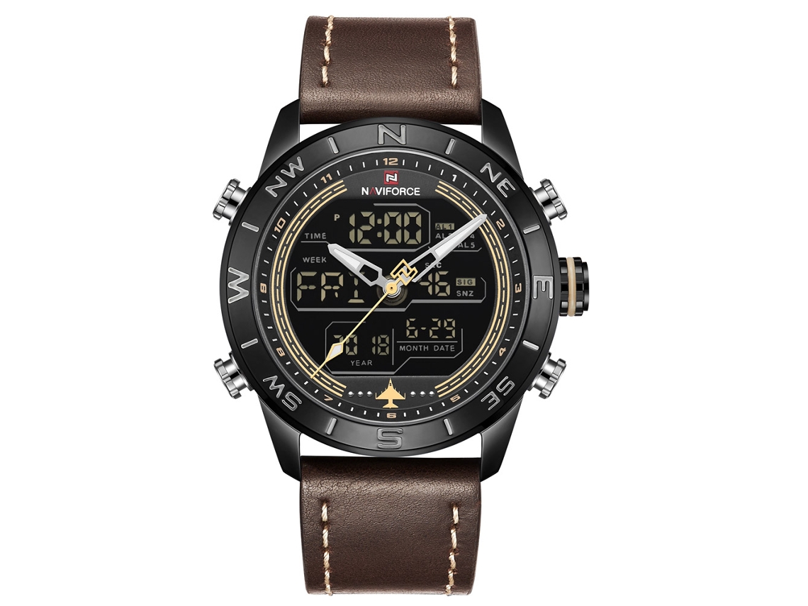 Reloj De Pulsera Electrónico De Cuarzo Para Hombre Con Correa De Pu, Resistente Al Agua, Estilo Deportivo.
