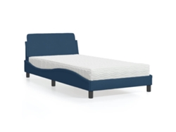 Cama Con Colchón Tela Azul 100x200 Cm