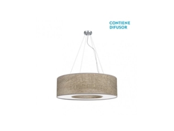 Lámpara colgante mediana Haití, cromo/madera gris, 4 x 27 cm, Fabrilamp (40 x 120 x ø 65 x 65 cm)