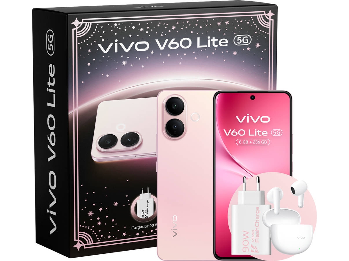 Bundle Smartphone VIVO V60 Lite 5G (6.77'' - 8 GB - 256 GB - Rosa)