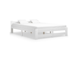 Estructura De Cama Sin Colchón Madera De Pino Blanco 120x200 Cm