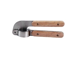 Prensa de ajos de acero inoxidable, trituradora de ajos, herramienta profesional para triturar ajos con mango de madera. Rosewell