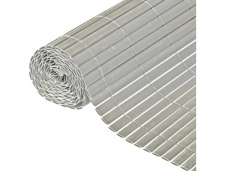 Nature Valla cañizo de ocultación jardín doble cara PVC gris 1,5x3 m