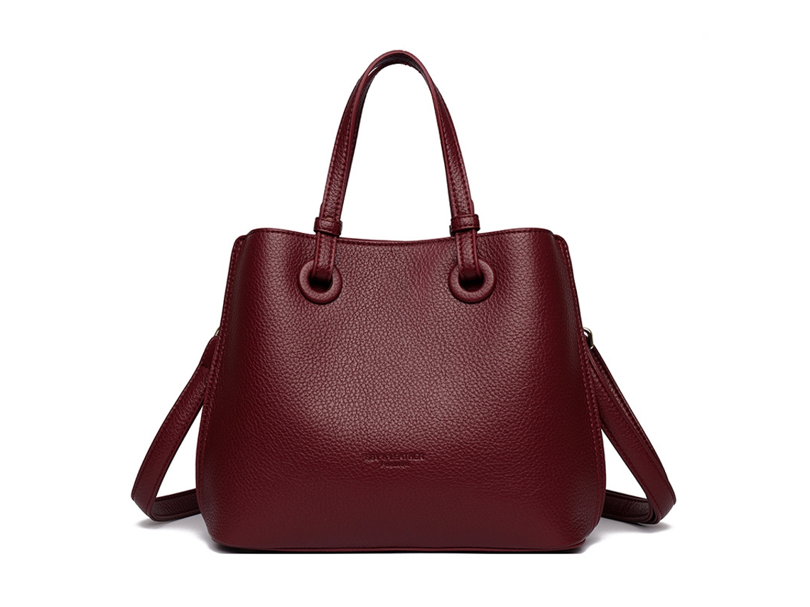 Bolso bandolera para mujer, bolso de hombro de piel vegana, con correa ajustable para el hombro, rojo Siurn