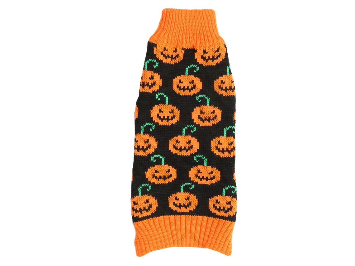 Kkpm-suéter De Halloween Para Perros Con Calabazas Y Caritas Felices Ropa De Invierno Mascota Suministros De Halloween