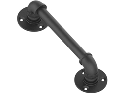 Mango Deslizante De Puerta Negro 30cm Manija De Barn Door Retro Para Puertas De Madera 3-5cm