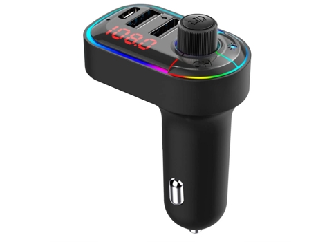 Transmisor FM Bluetooth para automóvil, adaptador de automóvil Bluetooth 5.0 Kit de adaptador de receptor de radio inalámbrico para automóvil con l...