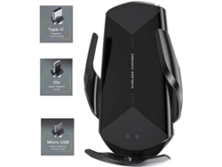 Cargador Car Charging Magic Clip Phone Holder Wireless Indução Infravermelho Inteligente YIZHOOD Negro