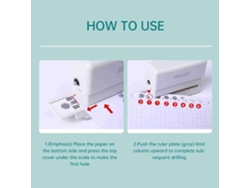 Mini Perforadora De Papel Portátil, 6 Agujeros, 3 Hojas, Capacidad De 5,5 Mm Para Tamaños A4, B5 Y A5.