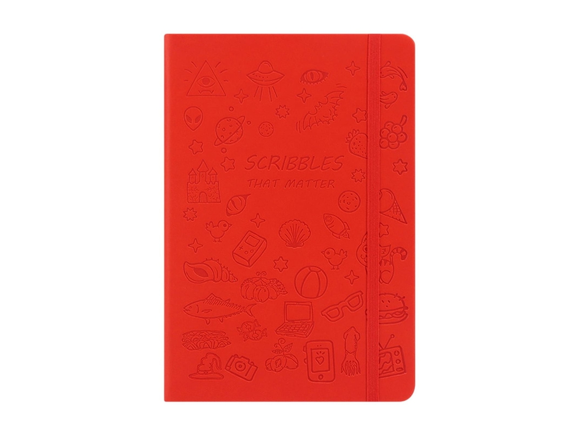 Cuaderno escolar A6, bonito diario con páginas en relieve, color rojo Gertiz (100 hojas)