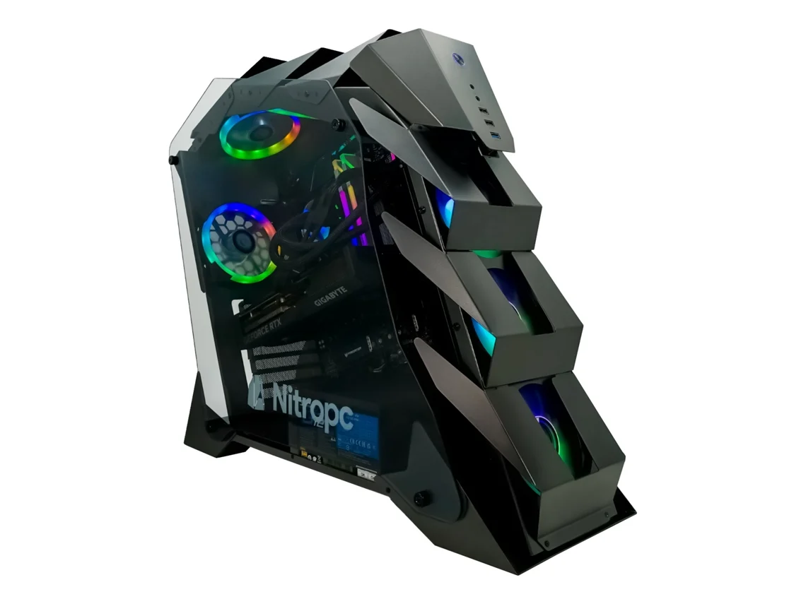 Ordenador Gaming Nitropc Elite Silver Negro – AMD Ryzen 7 7800X3D, NVIDIA RTX 5070 Ti 16GB, 32GB DDR5, 2TB M2, Win11 Pro – Listo para jugar