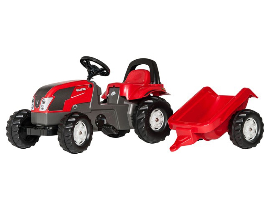 Conjunto de Tractor Valtra ROLLYTOYS Kid con Roll Bar y Remolque
