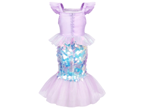 NNJXD Niños Sirena Cosplay Disfraces Niñas Vestidos Conjuntos (120cm)