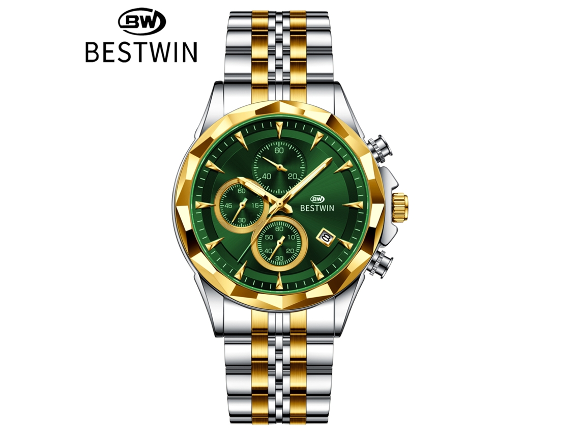 Reloj De Pulsera Personalizado De Seis Agujas Para Hombre (caja Bicolor, Color Verde)