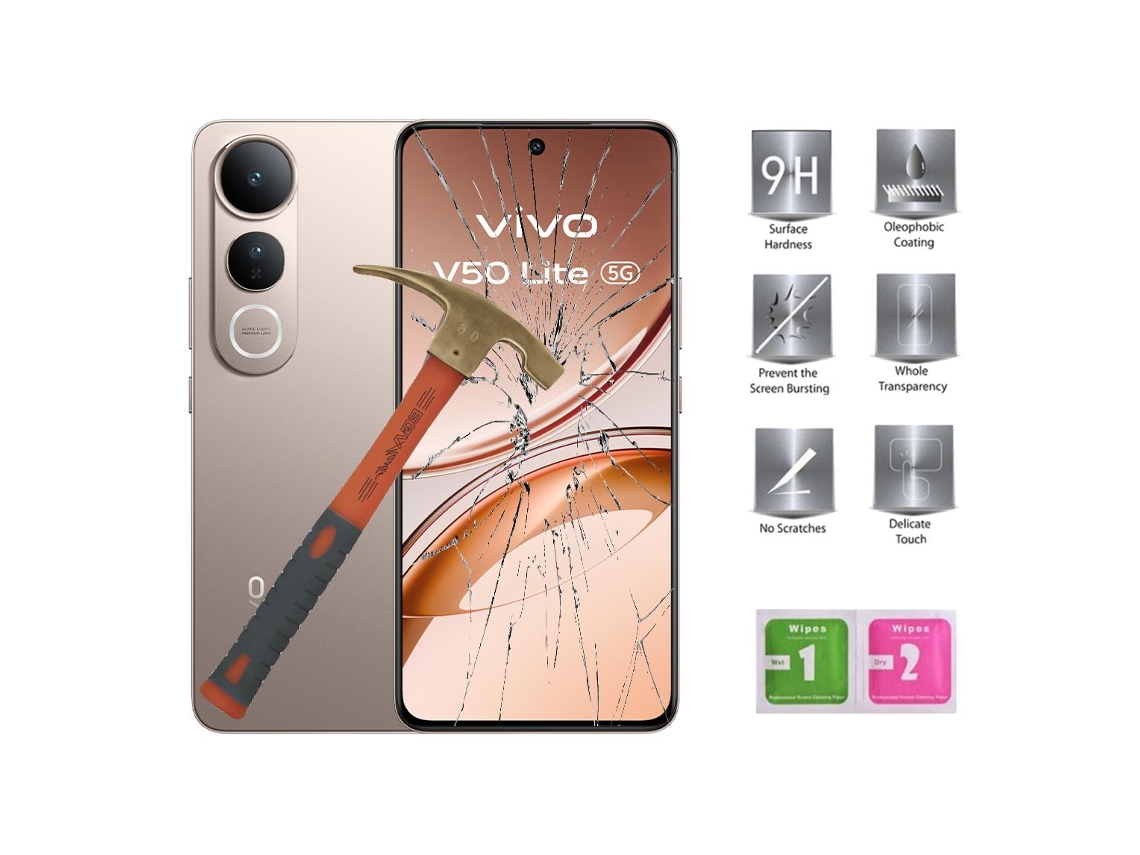 Protector Pantalla Para Vivo V50 Lite (4g) (5g) Cristal Templado Ptc Movilear