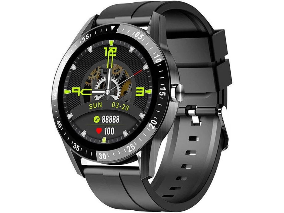 Reloj inteligente con llamadas Bluetooth, pantalla de 1.28", carga magnética, monitor de sueño y salud, resistente al agua IP67, Yizhood (negro)