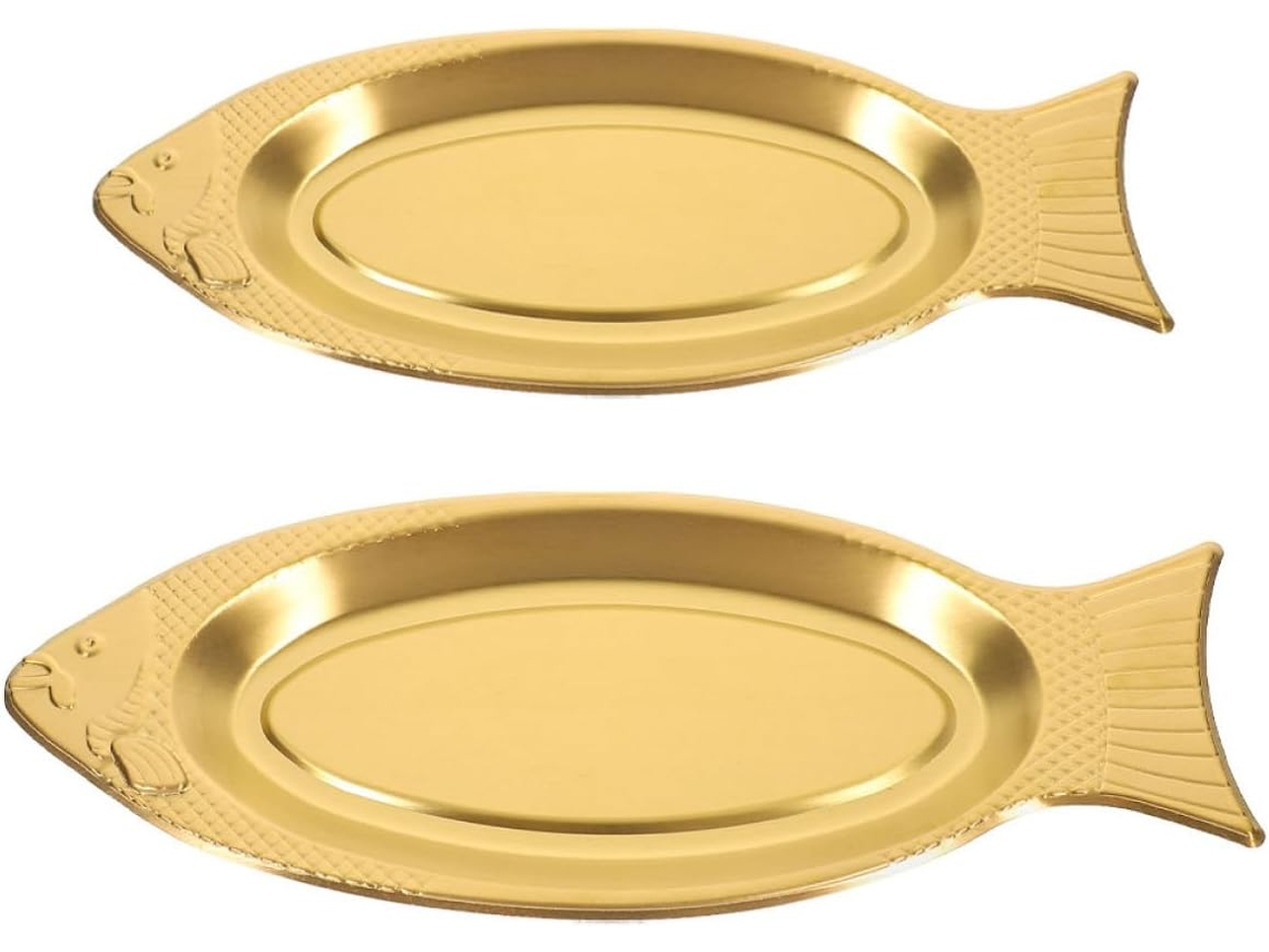 Platos De Acero Inoxidable De 2 Piezas Para Pescado Con Bandeja Vaporera Magnética