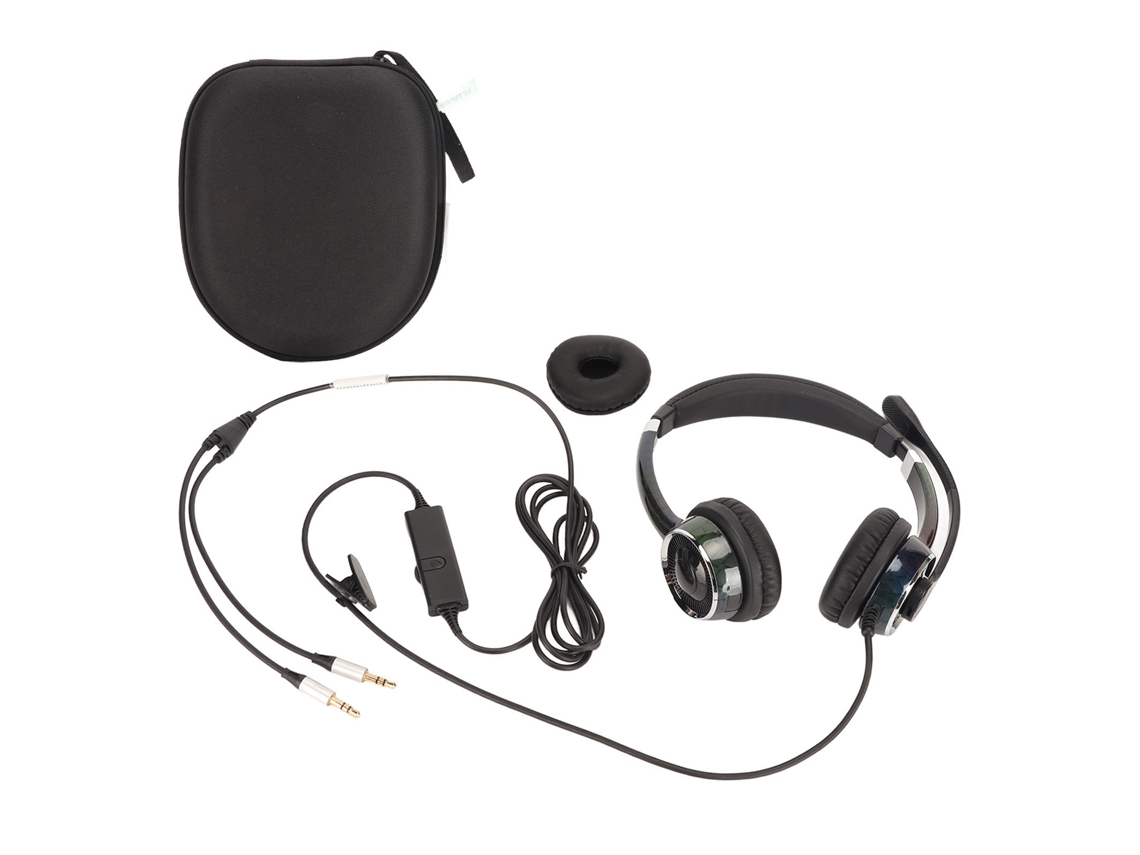 Auriculares Con Micrófono Para Oficina Y Centro De Llamadas, Cancelación De Ruido, Con Cable, Binaurales, Con Dos Puertos De 3,5 Mm.