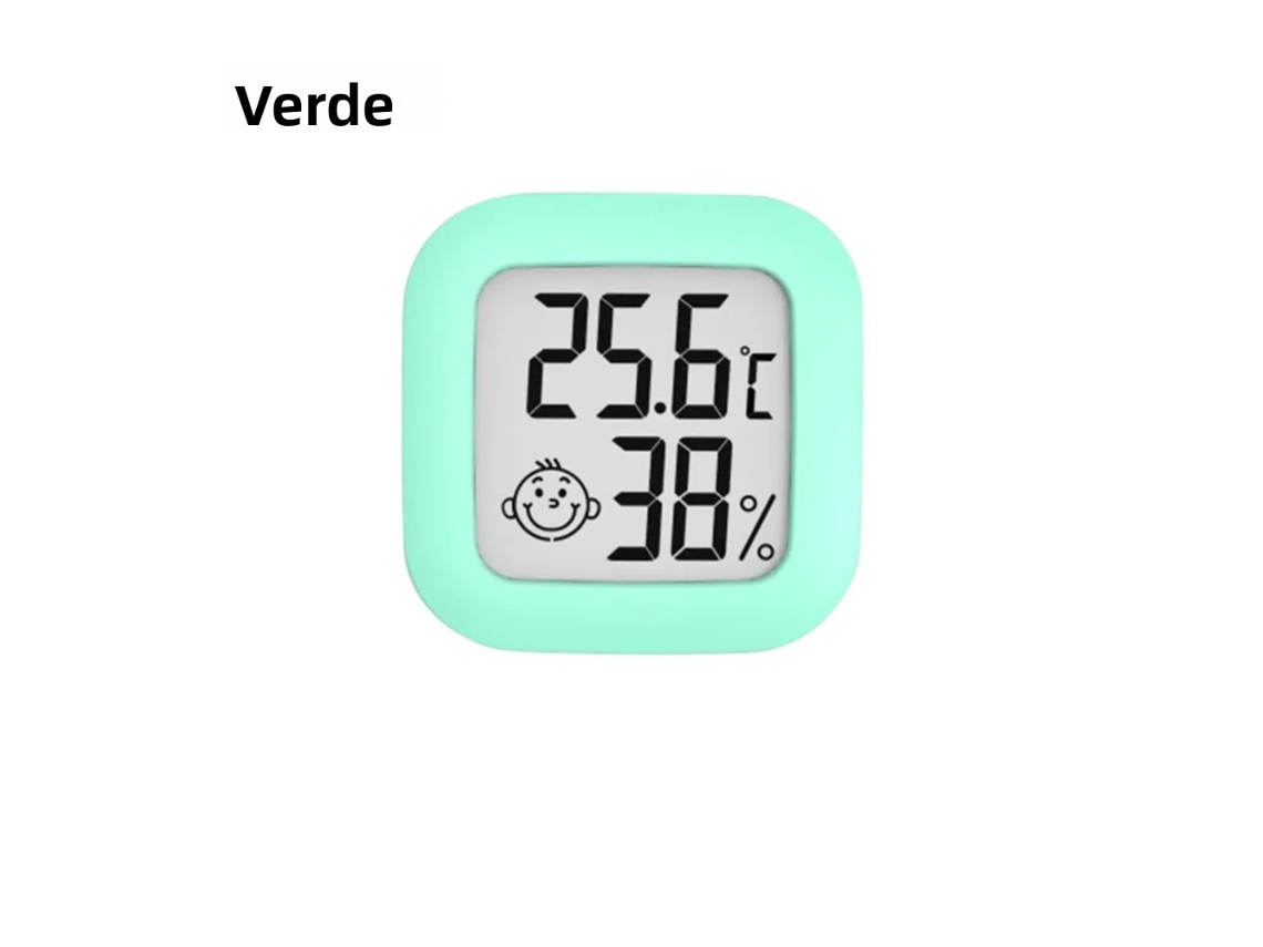 (verde) Mini Termómetro E Higrómetro Digital Lcd Para Temperaturas Interiores Y Exteriores