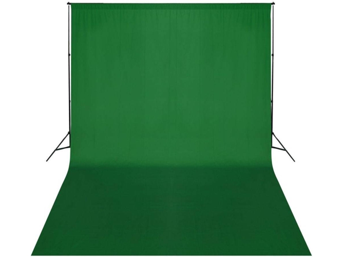 vidaXL Sistema de soporte de telón fondo 500x300 cm verde