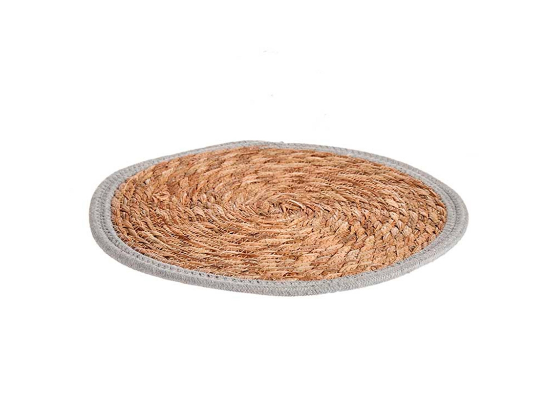 Alfombra SAN IGNACIO Natural Borde Colección Fibra Gris (35x35)