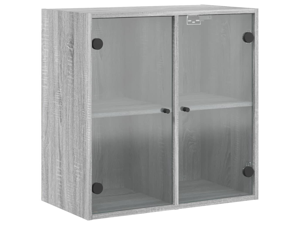 Armario de pared con puertas de cristal 68x37x68,5 cm Gris Sonoma MAISON EXCLUSIVE