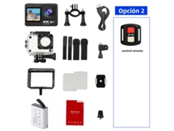 (opción 2) Cámara De Acción 4k 30fps, Pantalla De 2.0 Pulgadas, Wifi Y Control Remoto, Resistente Al Agua.