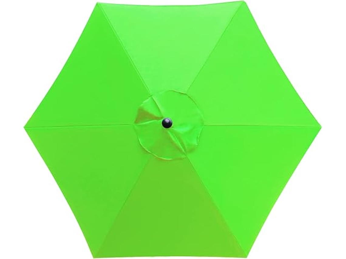 Tela de repuesto para sombrilla de exterior, 6 varillas, 3 metros, impermeable, protección UV, color verde hierba (sin soporte)