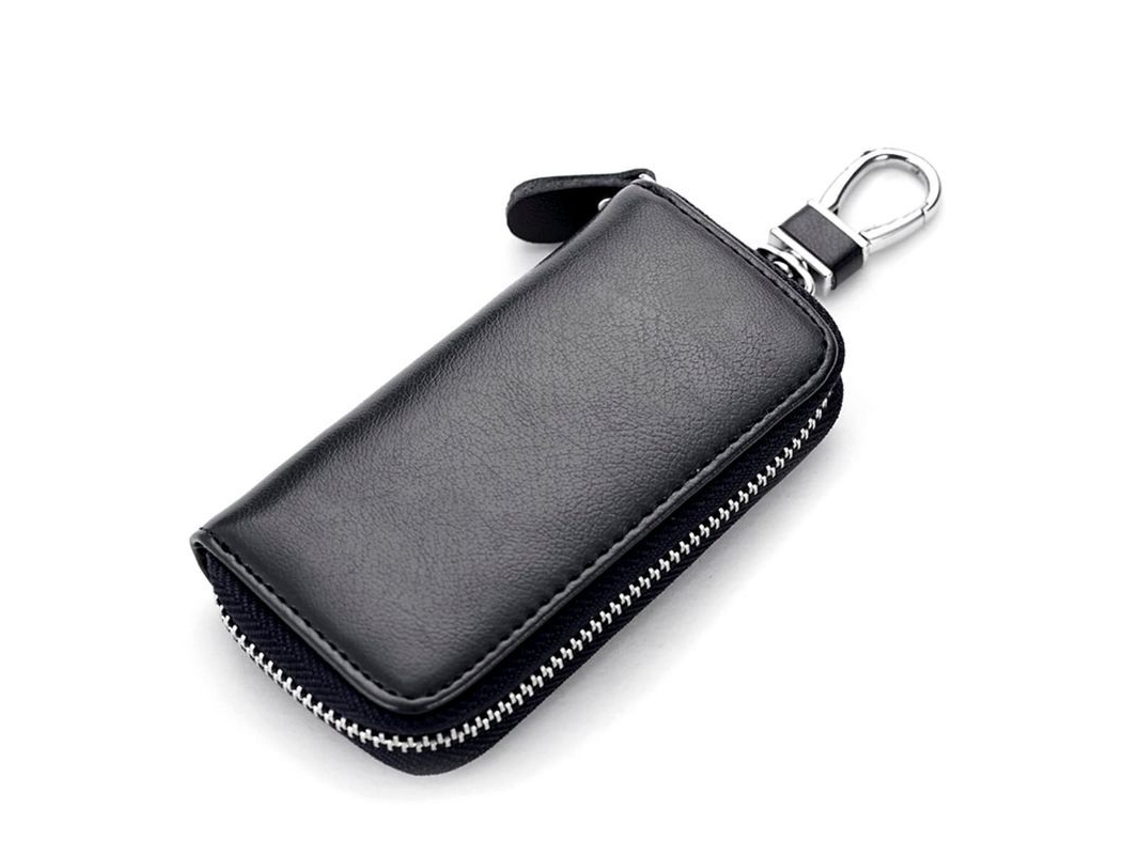 2026rebe-cartera De Cuero Premium Para Llaves De Coche Con 6 Ganchos Y Cremallera Cierre (negro)