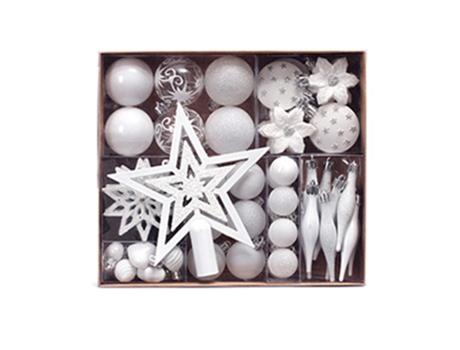 Conjunto de Bolas de Navidad ZMDECQNA Juego Adornos Colgantes Uds Coloridas Inastillables Colgante Estrellas Multicolor - 58un