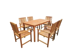 Conjunto 7 de comedor de jardín VIDAXL madera maciza de acacia