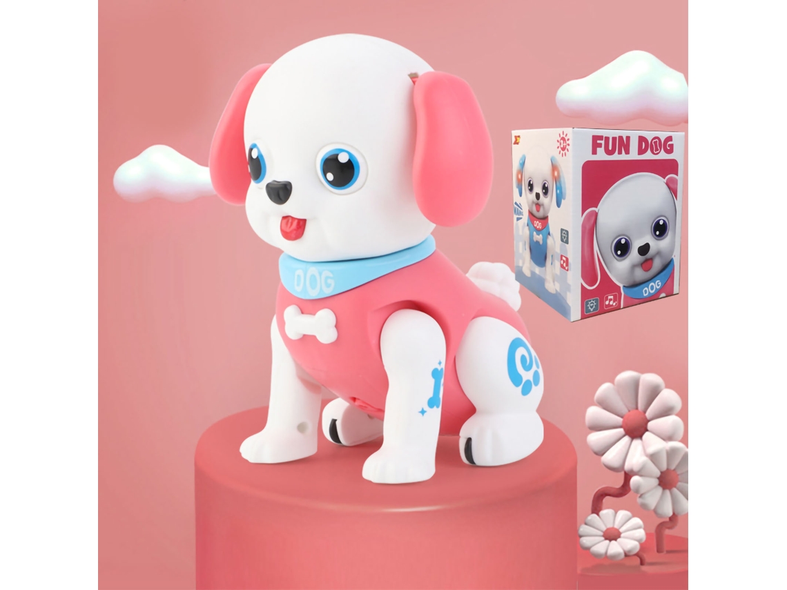 -perro Robot Juguete Caminando Ladrando Con Luz Perro Electrónico Para Niños Niñas Rosa