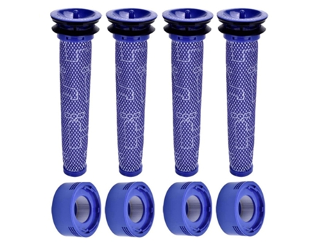 Paquete de 8 filtros de vacío para Dyson V7 V8, 4 postfiltros Hepa, 4 prefiltros, reemplaza las piezas 965661-01 y 967478-01