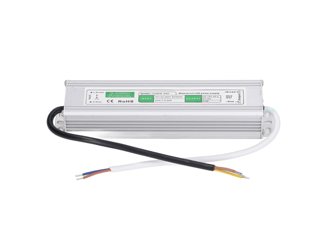 Controlador Led Impermeable Ip67 Transformador De Baja Tensión 110v-260vac A 12vdc 60w Fuente De Alimentación