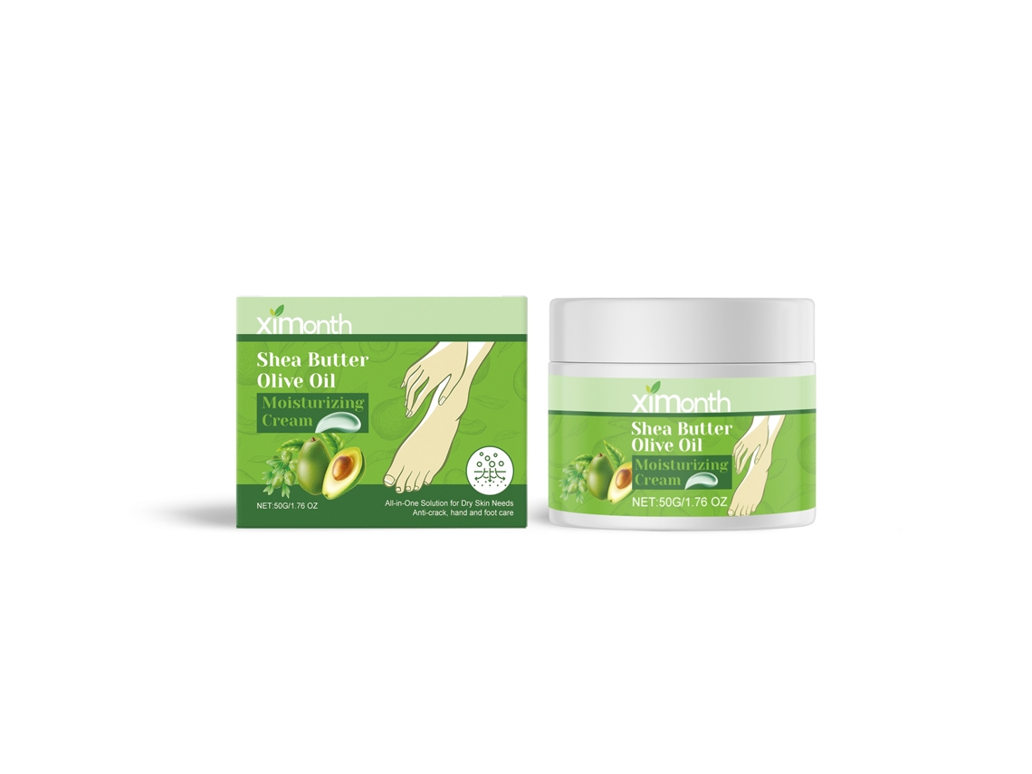 Crema para el cuidado de manos y pies con aceite de oliva, aguacate y aceite de oliva.