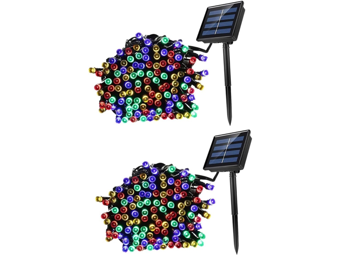 Juego de 2 luces solares LED impermeables, de 100 cm de largo, para decoración de jardines y fiestas.