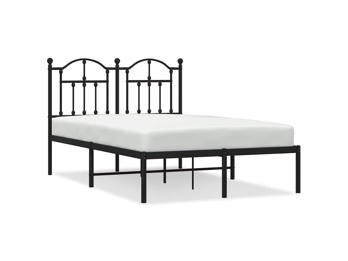 Maison Exclusive - Estructura Cama Sin Colchón Con Cabecero Metal Negro 120x200 Cm