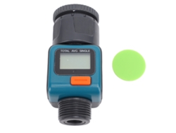 Medidor digital de flujo de agua de 3/4 de pulgada con 4 modos de medición para combustibles y agua (sin marca)
