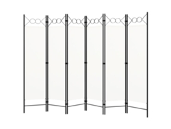 Biombo Divisor De 6 Paneles Blanco 240x180 Cm