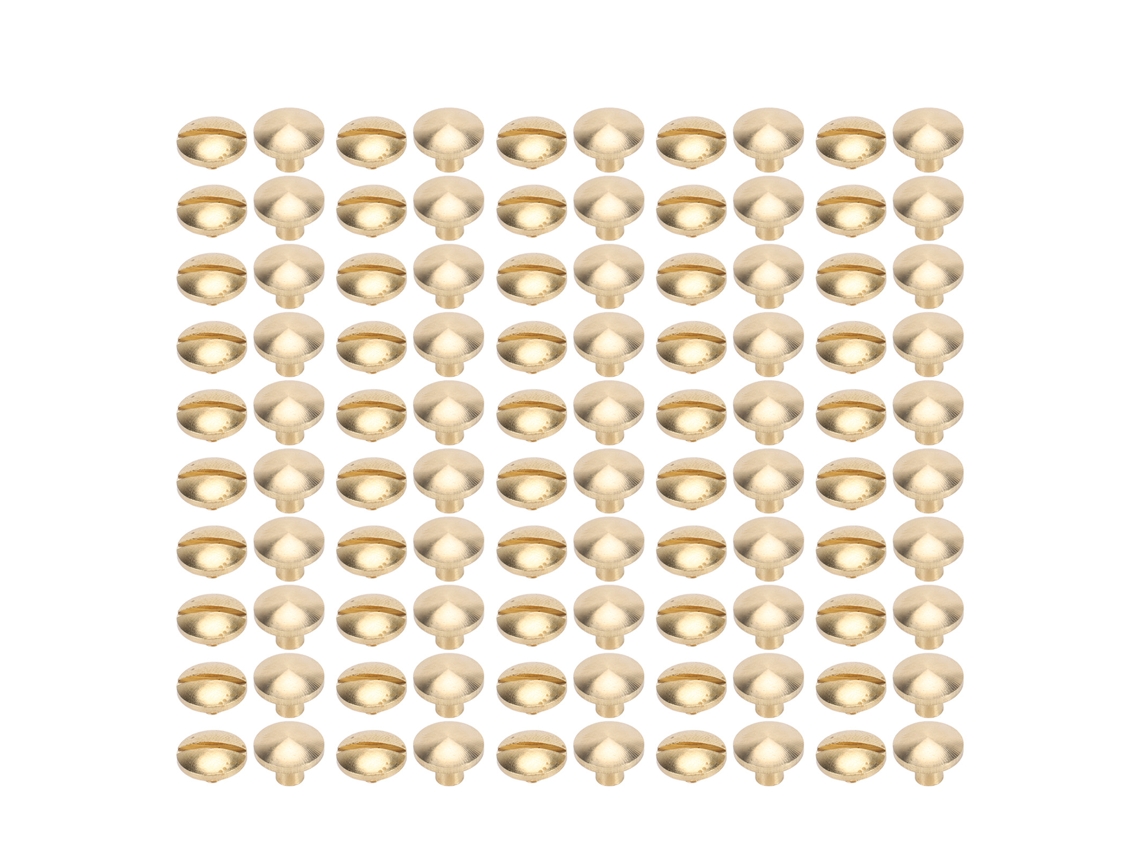50 Juegos De Tornillos Para Encuadernación De Arcos De Cuero, 10x4 Mm, Latón.