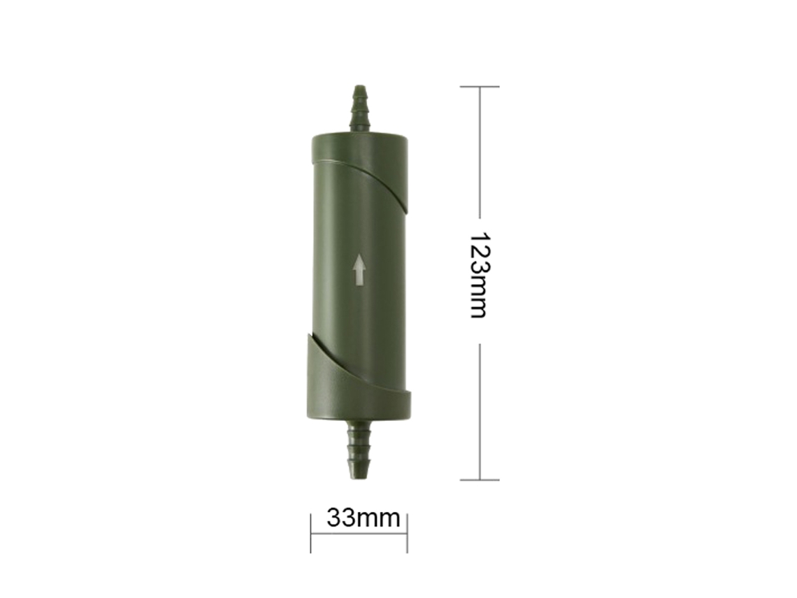 Filtro de agua portátil para acampadas y aventuras.